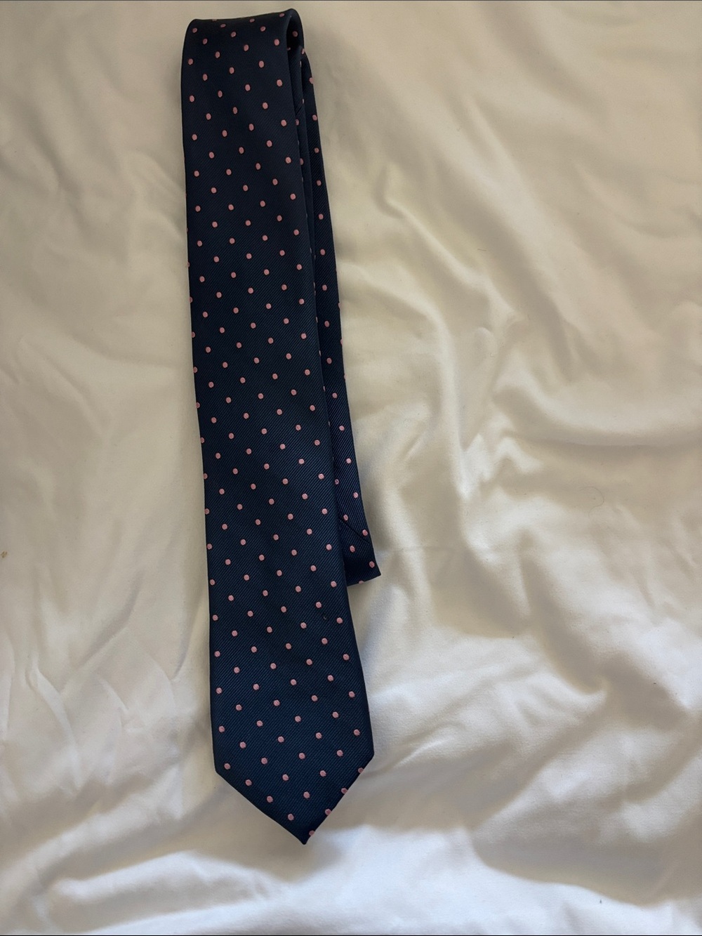 Jos. A. Bank Navy Tie with Pink Polka Dots